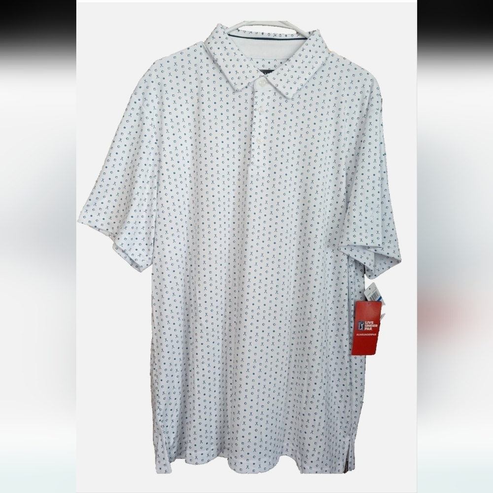 PGA Tour Golf Club Print Polo Shirt SZ XL NWT